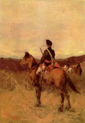 Red Husar on horseback